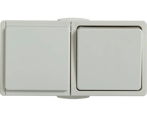 Intrerupator si Priza N&l Elektrotechnik Ip54 Alb, Montaj Aplicat Orizontal