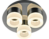 Plafoniera cu LED integrat Azimech 3x6W 630 lumeni, pentru baie IP44, crom/alb