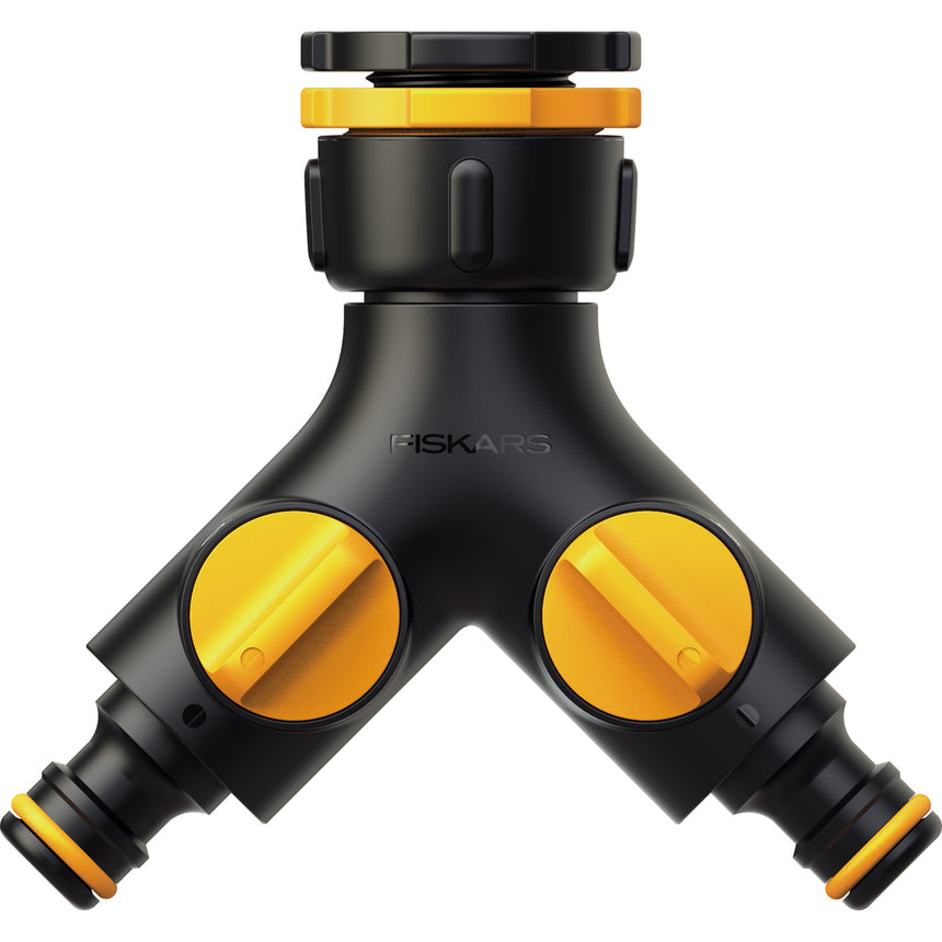Racord robinet universal dublu Fiskars Multisplit 1027061, valve ON/OFF