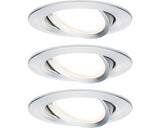 Spoturi Led Incastrate Nova 6, 5w Ø84 Mm, Module Becuri Led Coin Incluse, Nuanta Aluminiu, Pachet 3 Bucati