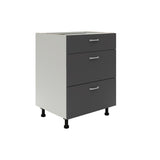 Corp Baza haaus Karo, 3 Sertare, Antracit/Alb, 60 x 50 x 80 cm