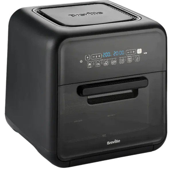 Friteuza cu aer cald Breville Airfryer VDF127X-DIM, 2000W, capacitate 10.6 l, 7 programe, display digital, rotisor, negru