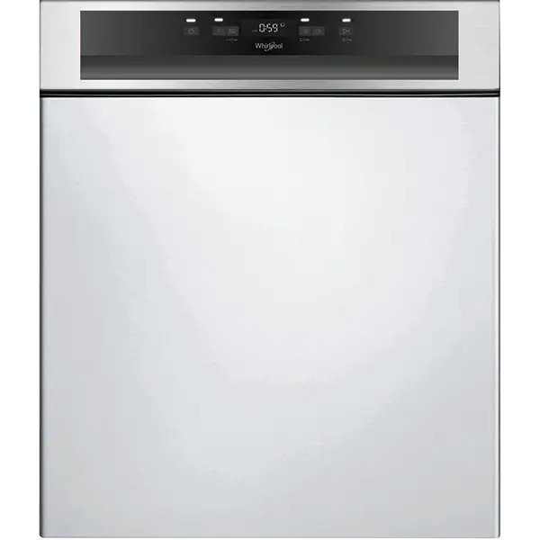Masina de spalat vase semi-incorporabila Whirlpool WBC3C34PFX, 14 seturi, 8 programe, Clasa D, Motor Inverter, PowerClean Pro, Tehnologia al 6-lea Simt, Sistem Natural Dry, 60 cm, Inox