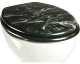 Capac WC ADOB Eleganza model marmura, inchidere simpla, negru 45x37,5 cm