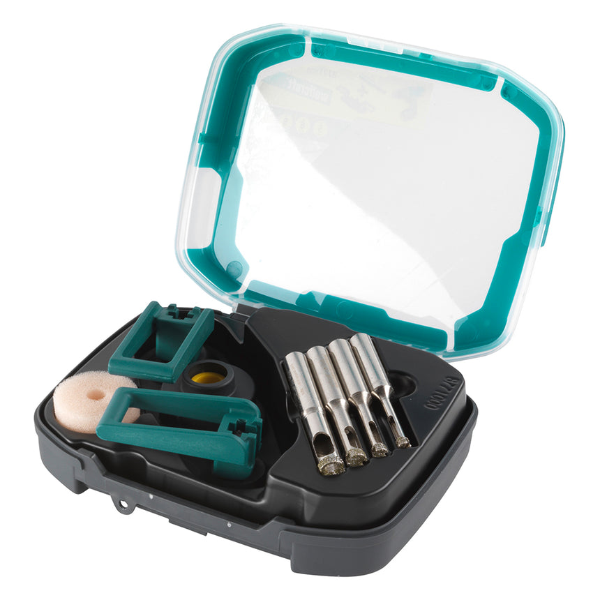 Set burghie diamantate Wolfcraft 8771000, diametre 5-6-8-10 mm, lungime activa 30 mm