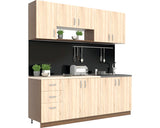Mobila de Bucatarie Parma, L 200 cm, Wenge/Stejar Sonoma