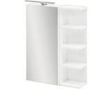 Dulap Baie cu Oglinda Matteo, 1 Usa, Polite in Lateral, Iluminare LED, PAL, 50x76 cm Alb