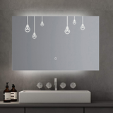 Oglinda baie Belform Atlantis, iluminare LED cu 3 culori, Dezaburire, Intrerupator touch, Ceas digital, 80x60 cm, Clasa energetica F