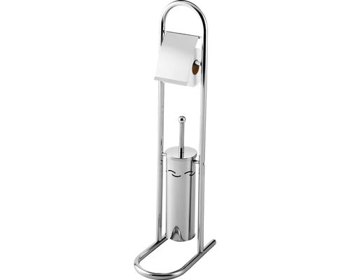 Suport si perie WC cu suport pentru hartie igienica Bisk Niagara/Promo 80 cm crom