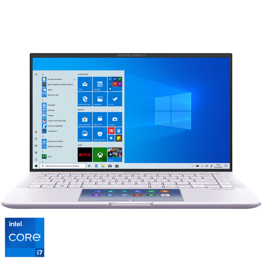 Laptop ultraportabil ASUS ZenBook 14 UX435EG cu procesor Intel® Core™ i7-1165G7 pana la 4.70GHz, 14", Full HD, 16GB, 1TB SSD, NVIDIA® GeForce® MX450 2GB GDDR6, Windows 10 Pro, Liliac Mist