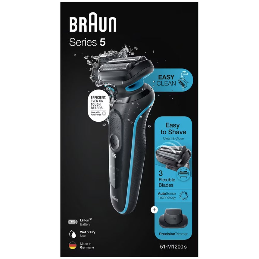 Aparat de ras, Braun, 51-M1200S, Negru