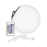 Glob solar cu LED integrat,Ø20 cm, telecomanda & USB, lumina RGB, pentru exterior IP44