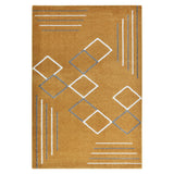 Covor cosy 060x110cm gold din poliester, 3D, soft touch, model geometric