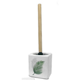 Suport si perie wc, Frandis, ceramica/inox, 9.6x9.6x39.5 cm, multicolor, model Feuilles 196169