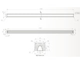 Prag cabina dus drept din marmura compozita 140 cm Venge Dark