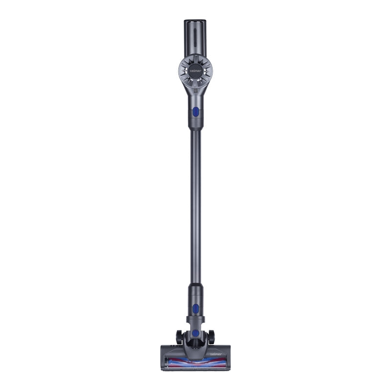Aspirator vertical fara fir Zelmer ZSVC622, filtru hepa, led, timp maxim de functionare 35 min, 22,2 V, perie pentru spatii inguste, capacitate rezervor 0.5 l, montabil pe perete, absorbtie la putere min 6,01 Kpa si max 10.63 Kpa, 2 viteze, albastru/gri