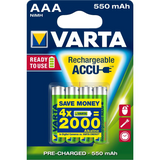 Set 4 acumulatori HR03, AAA, 550mAh, Ni-Mh, Varta