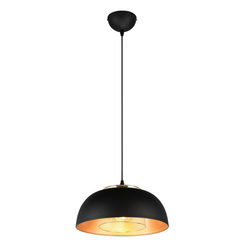 Pendul de iluminat, RL, Metal, Soclu E27, Negru/Auriu