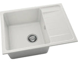 Chiuveta Bucatarie Fatgranit Cu O Cuva Fat Avangard 238 65x49 Cm, Cu Picurator, Reversibila, Pure White