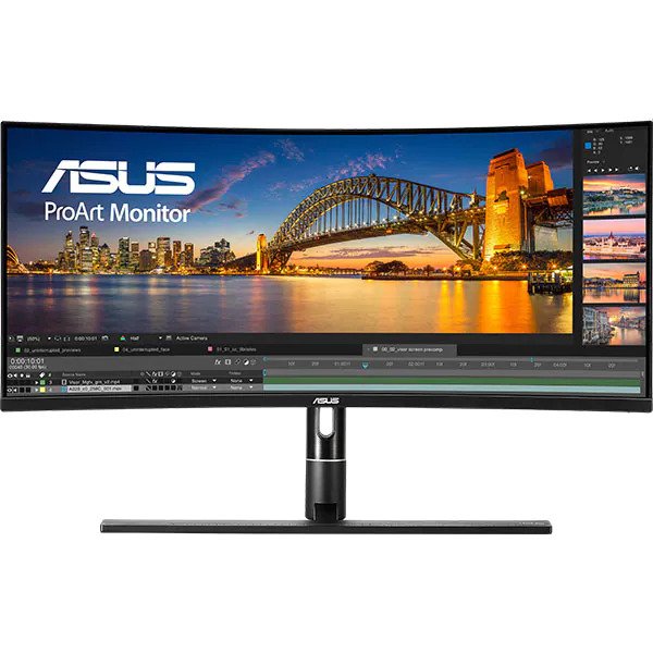 Monitor curbat LED IPS ASUS ProArt PA34VC, 34", UltraWide QHD, 100Hz, Negru