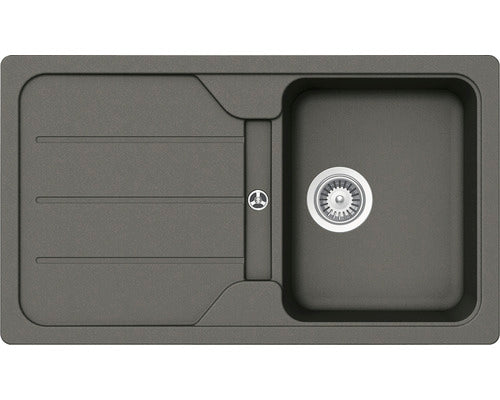 Chiuveta Bucatarie Cu O Cuva Schock Formhaus D-100 86x50 Cm, Cu Picurator, Reversibila, Cristalite Asphalt