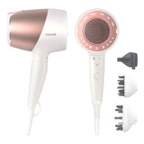 Uscator de par Philips Prestige BHD827/00, Senzor SenseIQ, Programe digitale inteligente, Ingrijire cu ioni, Difuzor de volum, Cap de coafare, Accesoriu de masaj pentru scalp, 1800 W, Alb/Rose Gold