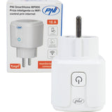 Priza inteligenta PNI SmartHome WP800, Wi-Fi, 16A, app Tuya Smart, compatibil Amazon Alexa/Google Home, Alb