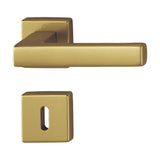 Maner usa interior, Hoppe Toulon, cu rozeta patrata pentru cheie, material aluminiu, culoare bronz, 128x49mm