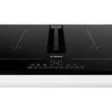 Plita incorporabila Bosch PVQ731F15E, Inductie, 4 zone de gatit, Mod hota integrat, Timer, QuickStart, Detectare vase, 70cm, Negru