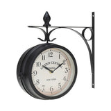 Ceas de perete cu suport, doua fete, metal, 33 cm