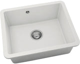 Chiuveta Bucatarie Cu O Cuva Fat Avangard 221 51x51 Cm Fara Picurator, Montare Sub Blat, Fatgranit Pure White
