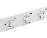 Cuier De Perete Cu 3x2 Carlige Hettich Country 300x80x75 Mm, Lemn Alb Lacuit