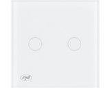 Intrerupator cap scara si cap cruce dublu cu touch PNI CS202W, 800W, indicator LED, sticla, Alb
