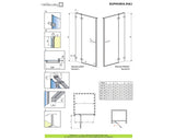 Panou frontal pentru usa dus Radaway Euphoria DWJ deschidere stanga, 30x200 cm, sticla securizata transparenta, profil crom