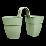 Ghiveci pentru balustrada Vibia Campana flower twin 21 cm, culoare verde