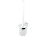 Perie WC cu suport Bisk Sensation, suspendata, sticla mata/crom satinat