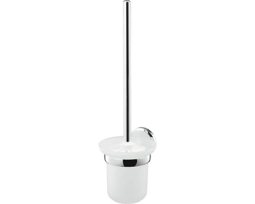 Perie WC cu suport Bisk Sensation, suspendata, sticla mata/crom satinat
