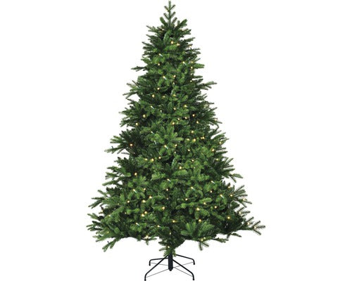 Brad De Craciun Artificial Cu Led Salzburg, H 155 Cm, Ø 107 Cm, 140 Led-uri, Alb Cald