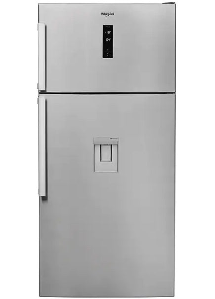 Frigider cu doua usi Whirlpool W84TE 72XAQUA2, 574 l, Dual No Frost, Clasa E, Dispenser apa, H 186 cm, Inox