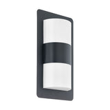 Aplica exterior, CISTIERNA, EGLO, E27, 2x10W, otel zincat, antracit, plastic, alb, 18 x 35 x 9 cm, IP44
