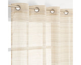 Draperie Cu Inele Transparenta, Model Dungi, Bej 140x245 Cm