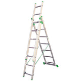 Scara universala aluminiu Alverosal Eurostil, 3 tronsoane, 7 trepte, 3x7, inaltime 3.99 m