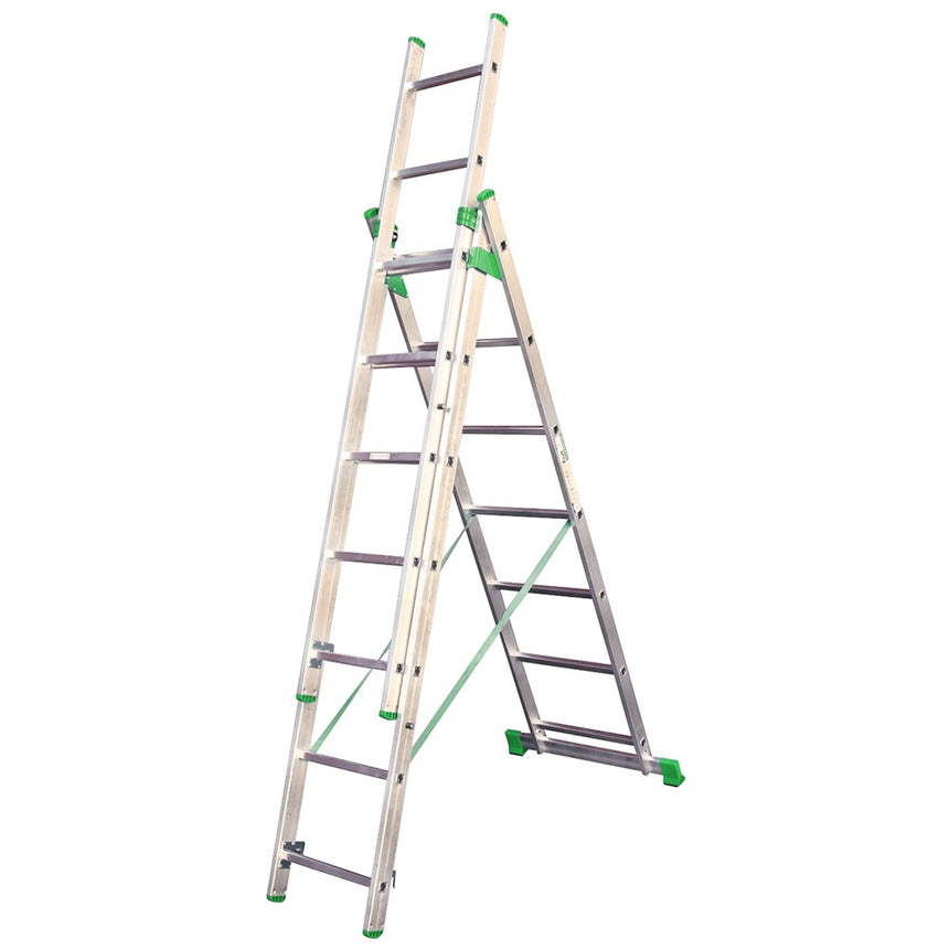 Scara universala aluminiu Alverosal Eurostil, 3 tronsoane, 7 trepte, 3x7, inaltime 3.99 m
