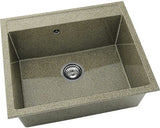 Chiuveta Bucatarie Cu O Cuva Fat Avangard 227 60x51 Cm, Fara Picurator, Granixit Walnut Toffee