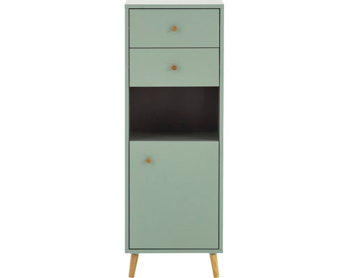 Dulap Baie Asezat Bjarne, 1 Usa 2 Sertare, Pal, 40,3x113,4cm, Verde