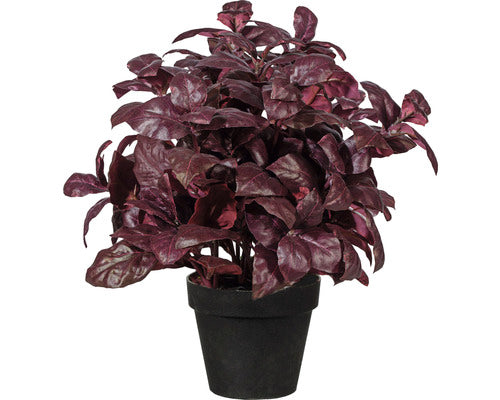 Planta Artificiala Tufa Busuioc In Ghiveci H 30 Cm Burgund