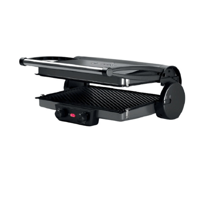 Gratar electric 3 in 1 Bosch TCG4215, 2000 W, Contact grill, temperatura reglabila, placi grill inclinate si tavite pentru colectarea grasimii, argintiu
