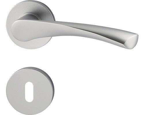 Manere Cu Rozeta Usa Interior Pertura Alda, Pentru Cheie Bb, Nuanta Aluminiu
