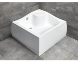 Cadita de Dus Patrata Radaway Korfu C, 90x90x48 cm, Acril, Montaj cu Panou, 4C99400-03, Alb