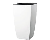 Ghiveci Tip Vaza Lafiora, Plastic, 36x36x66 Cm, Alb Mat, Inclus Set De Udare A Pamantului Si Indicator Al Nivelului De Apa